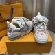 Replica LV Skate Sneaker - high quality 1:1 AAA Replica Louis Vuitton LV Skate Sneaker in grey and monogram canvas - front view