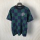 Louis Vuitton Jacquard Damier Short-Sleeved Cotton Crewneck 1AHBCV Louis Vuitton Jacquard Damier Short-Sleeved Cotton Crewneck 1AHBCV