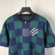 Louis Vuitton Jacquard Damier Short-Sleeved Cotton Crewneck 1AHBCV Louis Vuitton Jacquard Damier Short-Sleeved Cotton Crewneck 1AHBCV