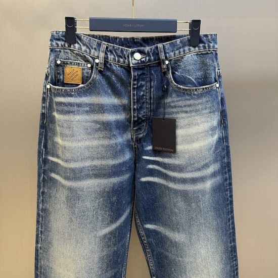 Louis Vuitton Sunfaded Effect Denim Skate Pants 1AHBMW Louis Vuitton Sunfaded Effect Denim Skate Pants 1AHBMW
