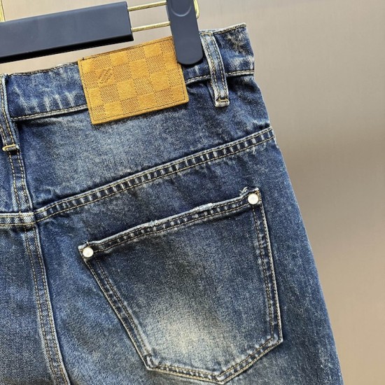 Louis Vuitton Sunfaded Effect Denim Skate Pants 1AHBMW Louis Vuitton Sunfaded Effect Denim Skate Pants 1AHBMW