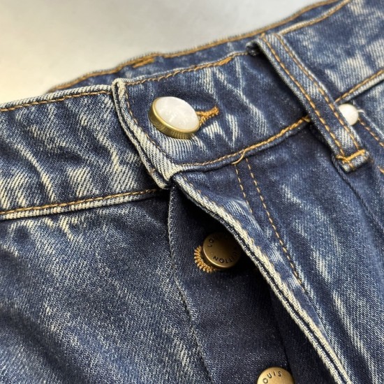 Louis Vuitton Sunfaded Effect Denim Skate Pants 1AHBMW Louis Vuitton Sunfaded Effect Denim Skate Pants 1AHBMW