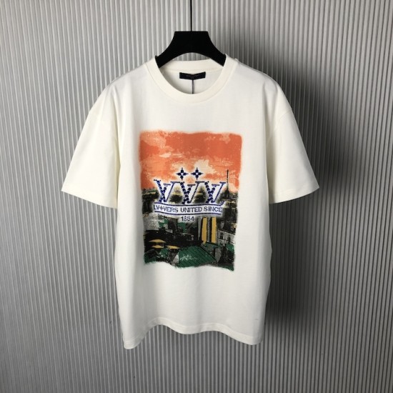 Louis Vuitton Embellished Graphic Cotton T-Shirt 1AHCKN Louis Vuitton Embellished Graphic Cotton T-Shirt 1AHCKN