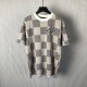 Louis Vuitton Damier Jacquard Short-Sleeved Crewneck 1AHEB7 Louis Vuitton Damier Jacquard Short-Sleeved Crewneck 1AHEB7