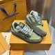 Replica LV Trainer Sneaker - high quality 1:1 AAA Replica Louis Vuitton LV Trainer Sneaker in green - front view