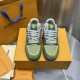 Replica LV Trainer Sneaker - high quality 1:1 AAA Replica Louis Vuitton LV Trainer Sneaker in green - front view