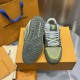 Replica LV Trainer Sneaker - high quality 1:1 AAA Replica Louis Vuitton LV Trainer Sneaker in green - front view