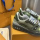 Replica LV Trainer Sneaker - high quality 1:1 AAA Replica Louis Vuitton LV Trainer Sneaker in green - front view
