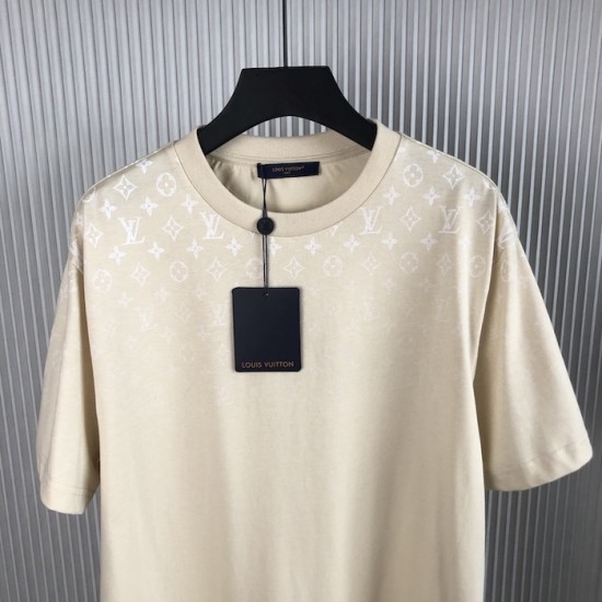 Luxury Replica LV Gradient T-Shirt - Premium Quality Replica Louis Vuitton Monogram Gradient T-Shirt showcasing signature LV pattern and color transition design