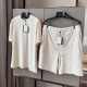 Replica Louis Vuitton Damier French Terry T-Shirt - Top Quality Replica Louis Vuitton Damier French Terry T-Shirt | beige cotton t-shirt