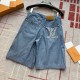 Replica Louis Vuitton Embroidered Chambray Shorts - High quality Replica Louis Vuitton Embroidered Chambray Shorts - 2025 luxury summer collection