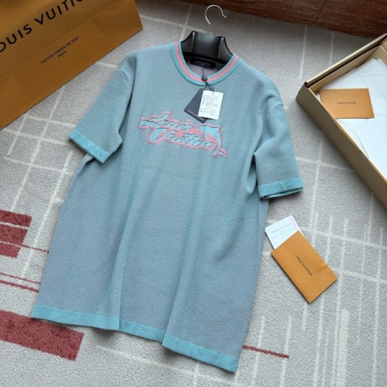 Replica Louis Vuitton Graphic Short-Sleeved Crewneck - Top Quality Replica Louis Vuitton Graphic Short-Sleeved Crewneck