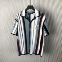 Louis Vuitton Striped Crochet Short-Sleeved Shirt 1AHVOO