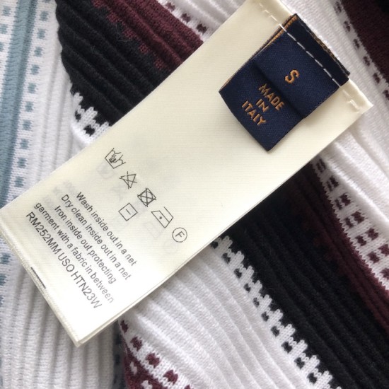 Replica Louis Vuitton Striped Crochet Summer Shirt - Designer Style Replica Louis Vuitton Striped Crochet Short-Sleeved Shirt - Front and Back View