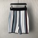 Replica Louis Vuitton Striped Crochet Shorts - Designer Style Replica Louis Vuitton Striped Crochet Shorts - Front and Back View