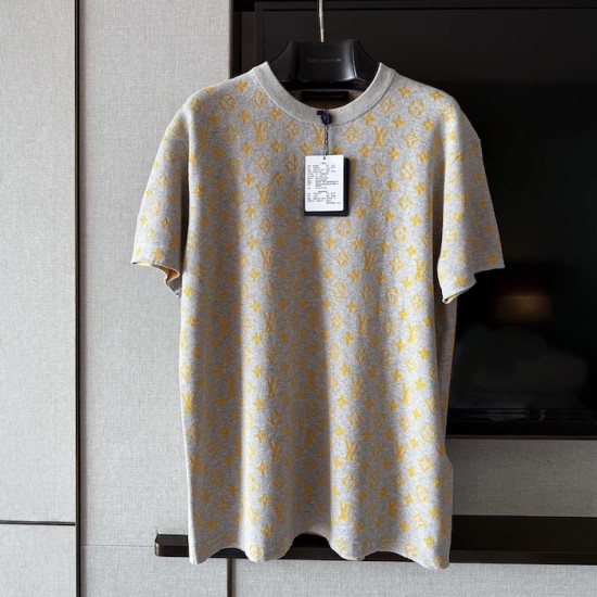Replica LV Monogram Crewneck tee Louis Vuitton Inspired Monogram Pattern Crewneck T-shirt