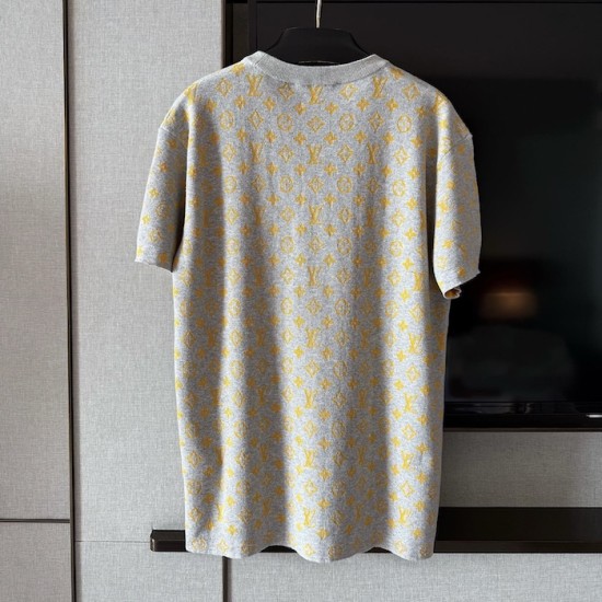 Replica LV Monogram Crewneck tee Louis Vuitton Inspired Monogram Pattern Crewneck T-shirt