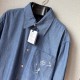 Replica Louis Vuitton Embroidered Chambray Short-Sleeved Shirt Replica Louis Vuitton Embroidered Chambray Short-Sleeved Shirt front view - 2025 luxury summer collection