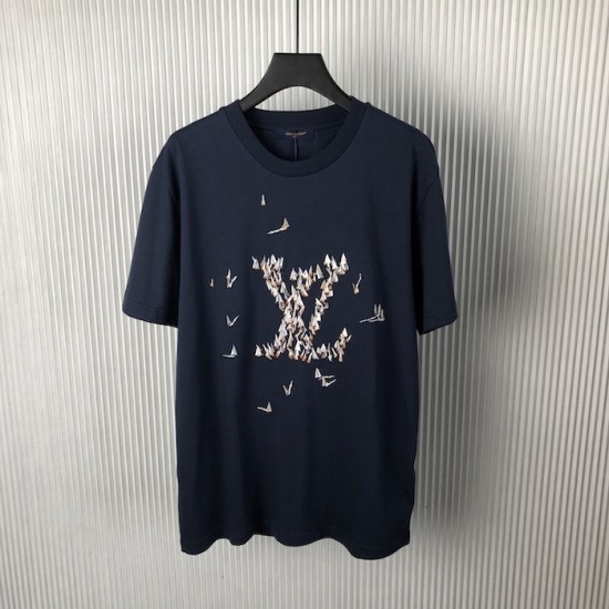 Louis Vuitton Inspired Embroidered Cotton Tee – Premium Replica Replica Louis Vuitton Embroidered Cotton T-Shirt – Luxury Design Dupe
