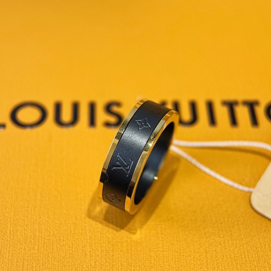 Louis Vuitton Les Gastons Vuitton Small Ring Yellow Gold and Titanium Q0H44M Louis Vuitton Les Gastons Vuitton Small Ring Yellow Gold and Titanium Q0H44M