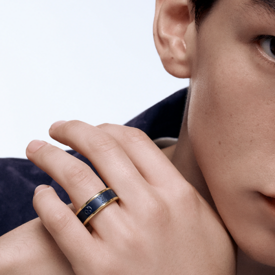 Louis Vuitton Les Gastons Vuitton Small Ring Yellow Gold and Titanium Q0H44M Louis Vuitton Les Gastons Vuitton Small Ring Yellow Gold and Titanium Q0H44M
