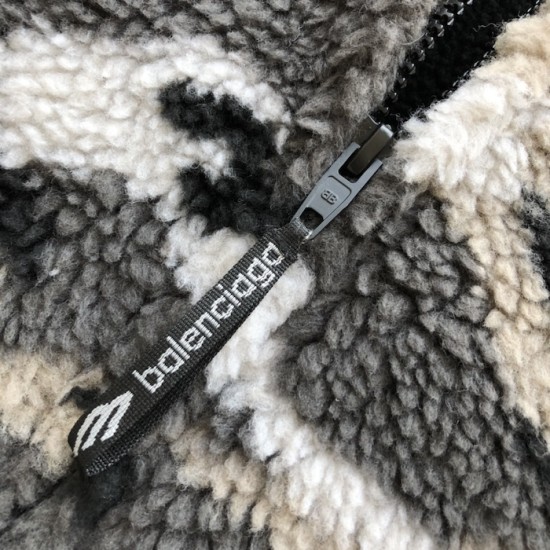 Balenciaga Camouflage Teddy Hooded Jacket Balenciaga Camouflage Teddy Hooded Jacket