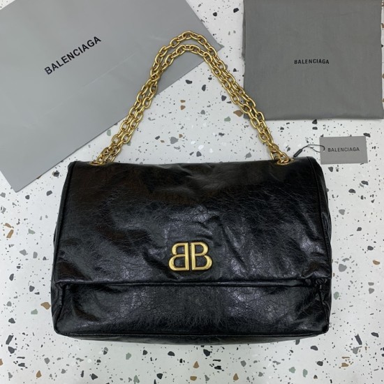 Balenciaga Monaco Large Chain Bag in Black Balenciaga Monaco Large Chain Bag in Black