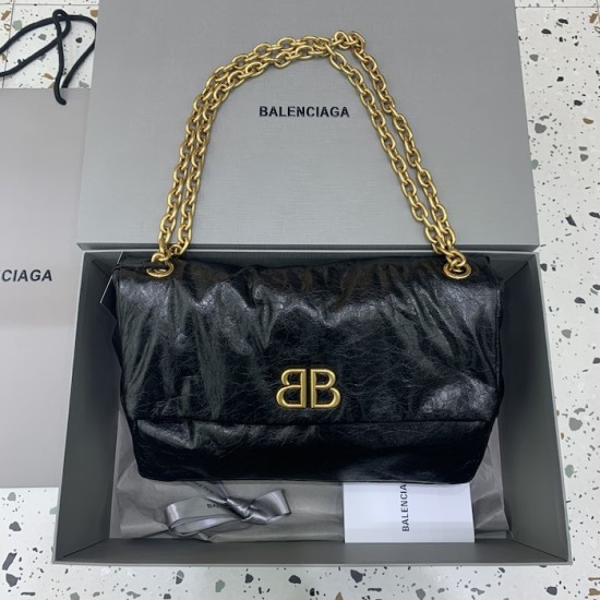 Balenciaga Monaco Medium Chain Bag in Black Balenciaga Monaco Medium Chain Bag in Black