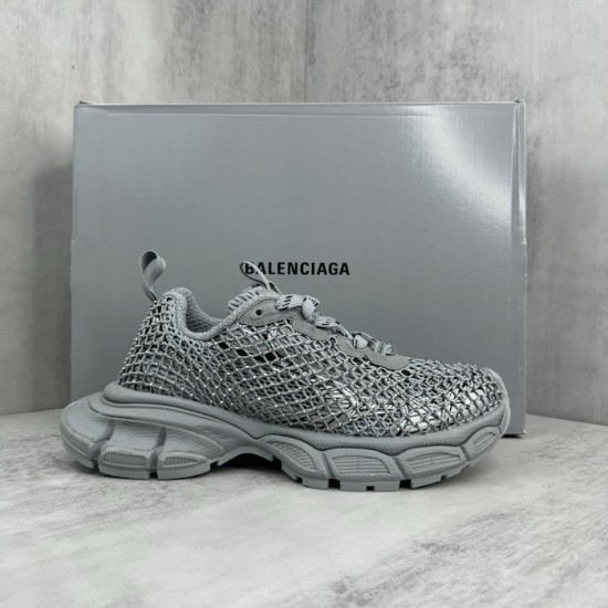 Balenciaga 3XL Fishnet Sneaker in Silver Balenciaga 3XL Fishnet Sneaker in Silver