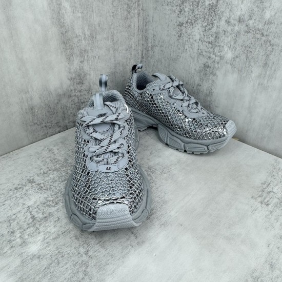 Balenciaga 3XL Fishnet Sneaker in Silver Balenciaga 3XL Fishnet Sneaker in Silver