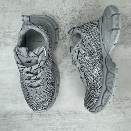 Balenciaga 3XL Fishnet Sneaker in Silver Balenciaga 3XL Fishnet Sneaker in Silver