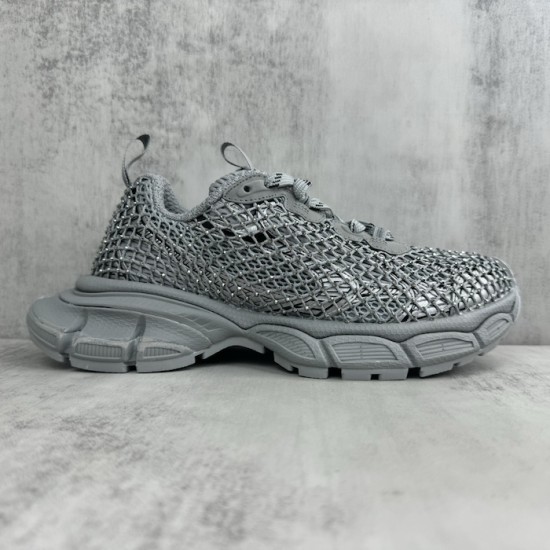 Balenciaga 3XL Fishnet Sneaker in Silver Balenciaga 3XL Fishnet Sneaker in Silver