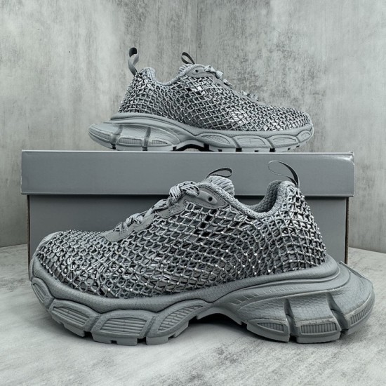 Balenciaga 3XL Fishnet Sneaker in Silver Balenciaga 3XL Fishnet Sneaker in Silver