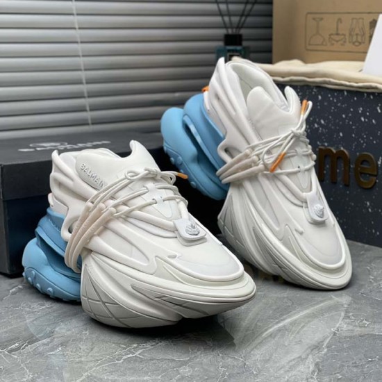 Balmain Unicorn Sneakers in Neoprene and Leather Blue Balmain Unicorn Sneakers in Neoprene and Leather Blue