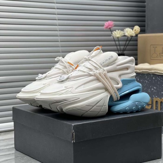 Balmain Unicorn Sneakers in Neoprene and Leather Blue Balmain Unicorn Sneakers in Neoprene and Leather Blue