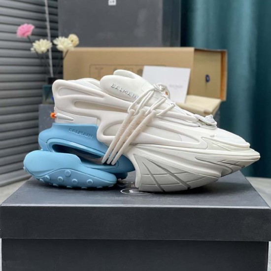 Balmain Unicorn Sneakers in Neoprene and Leather Blue Balmain Unicorn Sneakers in Neoprene and Leather Blue