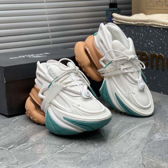 Balmain Unicorn Sneakers in Neoprene and Leather Green Balmain Unicorn Sneakers in Neoprene and Leather Green