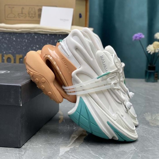 Balmain Unicorn Sneakers in Neoprene and Leather Green Balmain Unicorn Sneakers in Neoprene and Leather Green