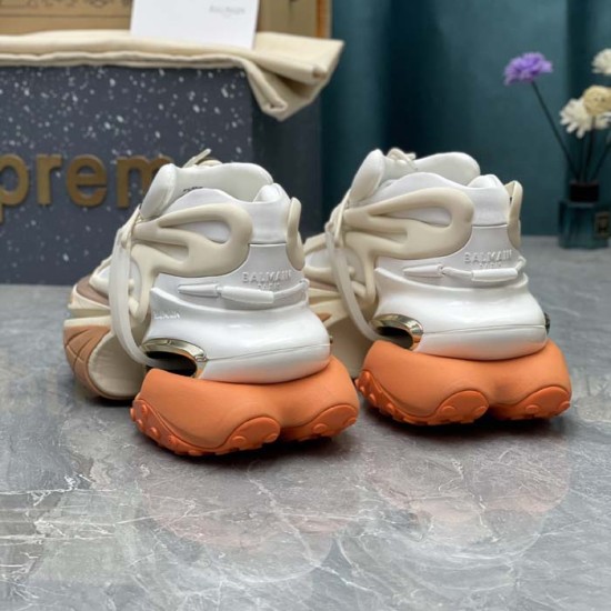 Balmain Unicorn Sneakers in Neoprene and Leather Orange Balmain Unicorn Sneakers in Neoprene and Leather Orange