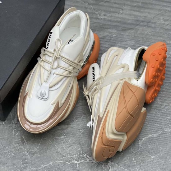 Balmain Unicorn Sneakers in Neoprene and Leather Orange Balmain Unicorn Sneakers in Neoprene and Leather Orange