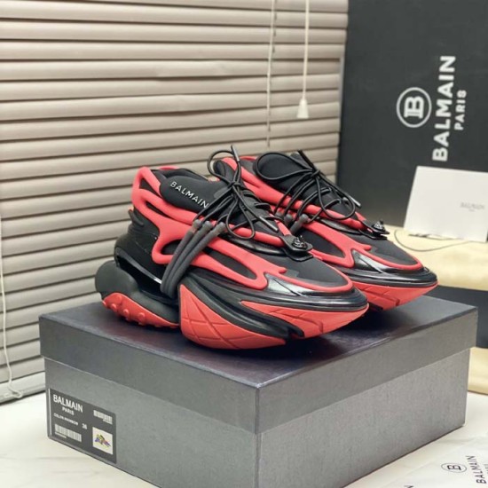 Balmain Calfskin Unicorn Low-top Sneakers Red Balmain Calfskin Unicorn Low-top Sneakers Red