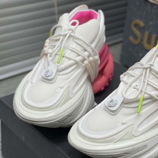 Balmain Unicorn Sneakers in Neoprene and Leather Rose Balmain Unicorn Sneakers in Neoprene and Leather Rose