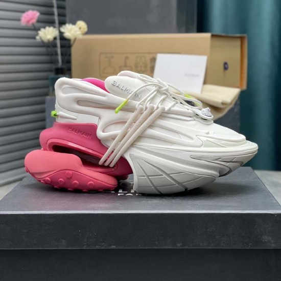 Balmain Unicorn Sneakers in Neoprene and Leather Rose Balmain Unicorn Sneakers in Neoprene and Leather Rose