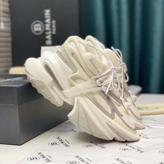 Balmain Calfskin Unicorn Low-top Sneakers White Balmain Calfskin Unicorn Low-top Sneakers White