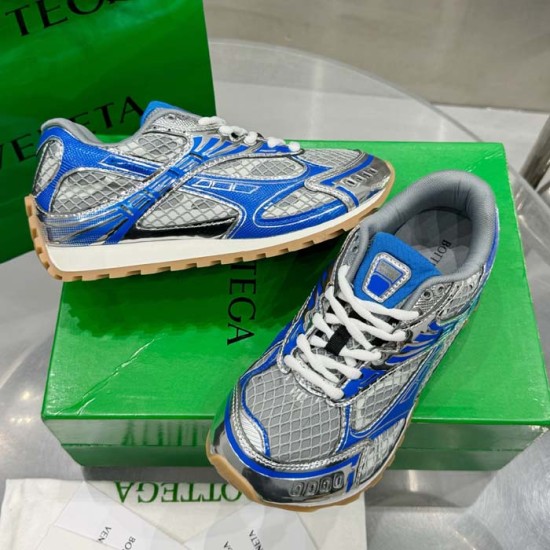 Bottega Veneta Orbit Sneaker Lightweight Technical Fabric Blue / Silver Bottega Veneta Orbit Sneaker Lightweight Technical Fabric Blue / Silver