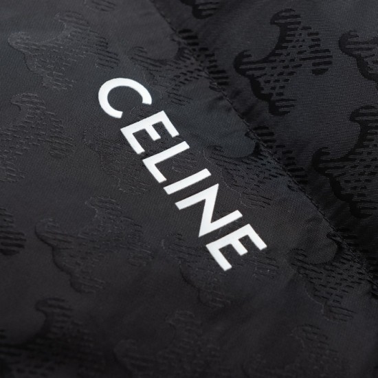 Celine Down Jacket in Triomphe Nylon Jacquard Celine Down Jacket in Triomphe Nylon Jacquard