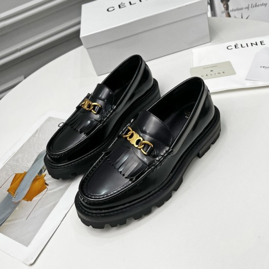 Celine Margaret Loafer with Triomphe Chain in Polished Bull Celine Margaret Loafer with Triomphe Chain in Polished Bull