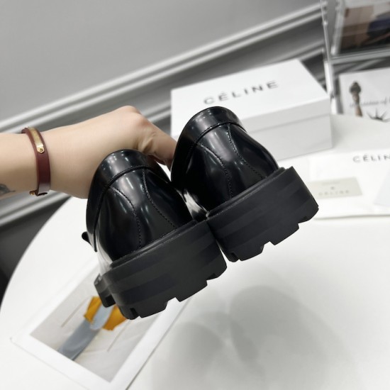Celine Margaret Loafer with Triomphe Chain in Polished Bull Celine Margaret Loafer with Triomphe Chain in Polished Bull