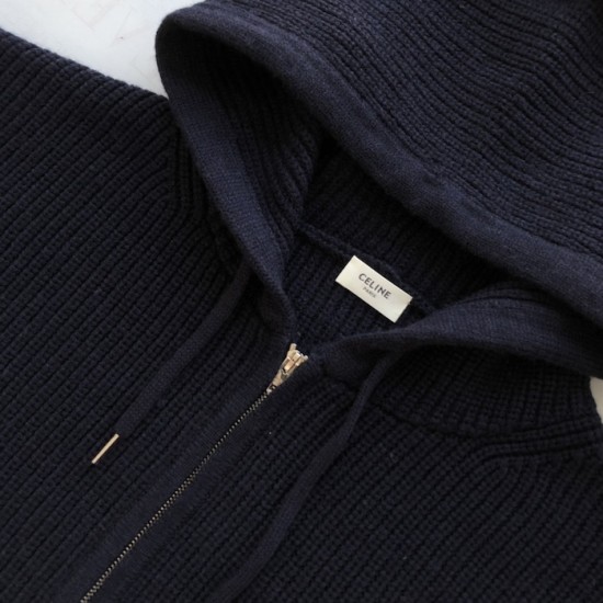 Celine college hooded sweater in wool navy Celine college hooded sweater in wool navy