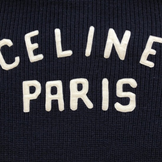 Celine college hooded sweater in wool navy Celine college hooded sweater in wool navy
